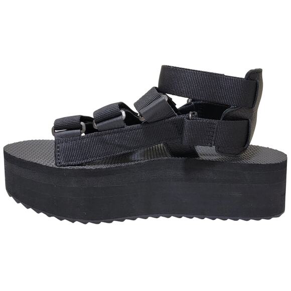 Teva Women Flatform Mevia Platform Gladiator Sandals Size US 10 Black - Picture 4 of 6